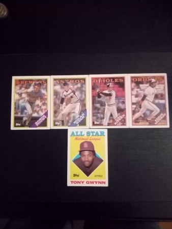 Tarjetas Baseball 1988 Topps de 5 miembros del Salon de la Fama (Hall of Fame